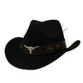 thumbnail image 1 of Sombrero de vaquero para mujer y hombre, cómodo sombrero de vaquera para pesca, senderismo, fiestas temáticas. Negro, 1 of 9