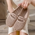 thumbnail image 5 of BRICH Mary Jane Flats for Women Perforated Round Toe Ballet Flats Comfortable Ballerina Shoes Khaki 8.5, 5 of 7