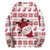 PMUYBHF Chandail à Capuche Homme Graphique Fermeture à Glissière Automne et Hiver Tendance Décontractée Imprimé de Noël Chandail Col Rond Chandails en Molleton pour Hommes Fermeture à Glissière Coton