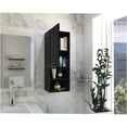 thumbnail image 5 of JERFIT 24" Wall Mount Bathroom Storage Cabinet with Door, 2 Open Shelves & 2 Inner Shelves, Particle Board Over The Toilet Organizer in Black, 5 of 7