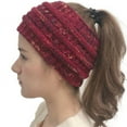 thumbnail image 3 of Yoyauz Messy Bun Hat Premium Knit Soft Stretch Winter Warm Cable Knit Headband, 3 of 6