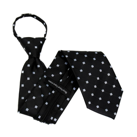 BuyYourTies - Black  Solid Color Self Tie Bow Tie