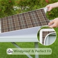 thumbnail image 6 of Brown Beige Plaid Checkered Pattern Square Fitted Tablecloth with Elastic Edge,Square Table Cover,Washable Elastic Table Cover for Home Kitchen Party Decor 34"x34", 6 of 6