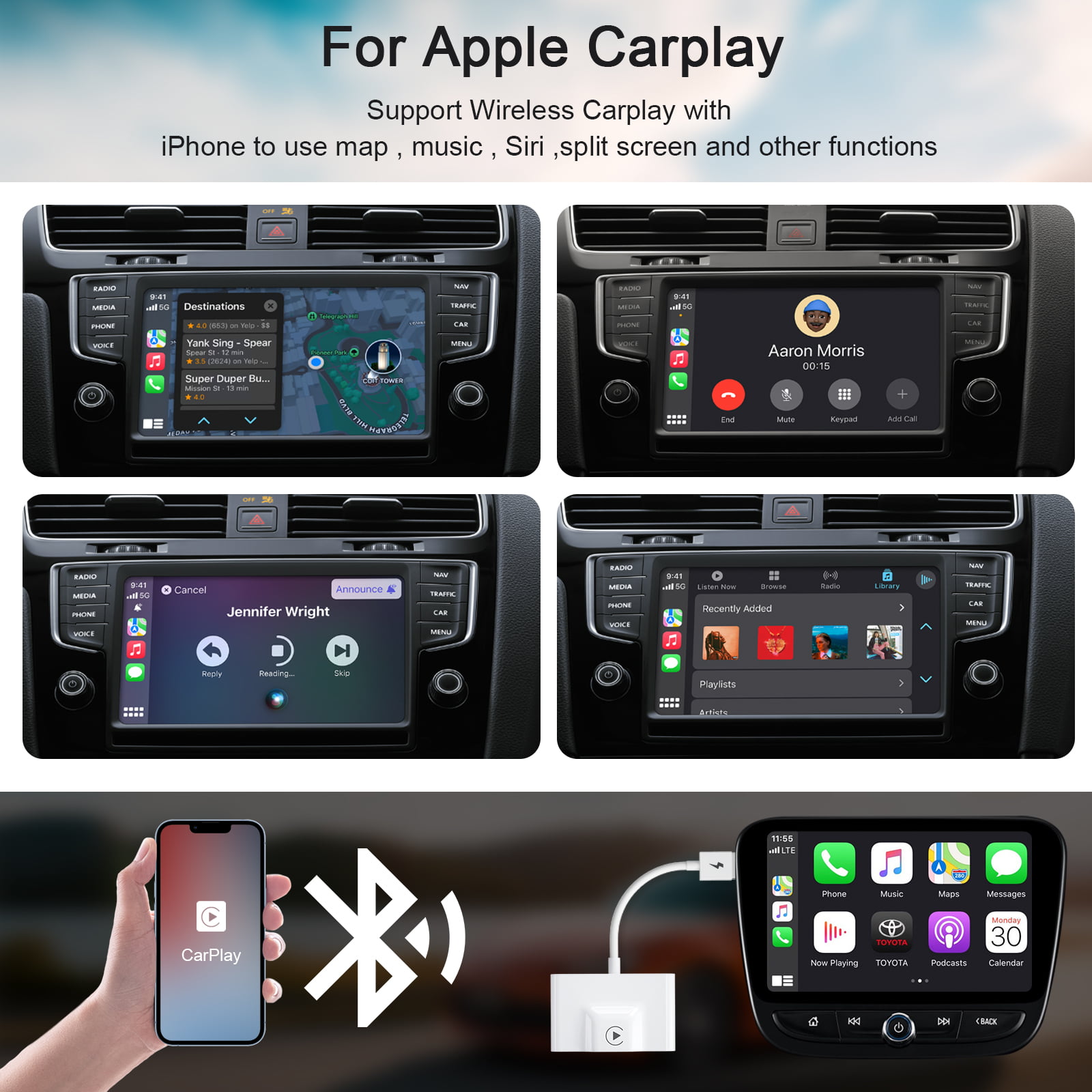 Wireless CarPlay Dongle Convert Wired to Wireless CarPlay Adapter Wireless  Fit For Vehicles With USB(THT-020-3) 