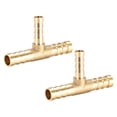 thumbnail image 1 of Conector de reducción de manguera de latón de 10mm x 6mm x 10mm, en forma de T, conector de 3 vías, para aire, agua, combustible, gas, 2 piezas. 8mm x 6mm x 8mm, 1 of 3