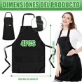 thumbnail image 2 of Delantal de Cocina Impermeables, 4 Piezas Mandiles de Cocina para Mujeres y Hombres, Delantal de Chef con Correa Ajustable y 2 Bolsillos para Restaurante, Barbacoa, Pintura, Jardinería (Negro), 2 of 4
