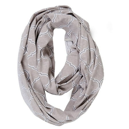 Nursing Happens Infinity Breastfeeding Scarf - Quatrefoil Gray