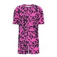 thumbnail image 4 of Tnhcen Plus Size 2 Piece Pajamas Set for Women Crew Neck Shorts Lounge Sets Classic Print Sleepwear Soft Loungewear XL-5XL, 4 of 6