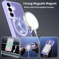 thumbnail image 4 of Asuwish Phone Case for Samsung Galaxy S26 5G Tempered Glass Screen Protector Magnetic Folding Stand Frosted Translucent Rugged Shockproof Protective Cell Cover S 26 26S 26 26S Women Men Purple, 4 of 6