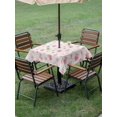 thumbnail image 4 of Outdoor Tablecloth with Umbrella Hole for Patio/Picnic/Party/Camping, Pink Cherry Blossoms Waterproof Table Cloth Square Cover Washable, Spring Floral Flowers Beige (60"x 60"), 4 of 8