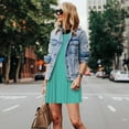 thumbnail image 4 of Fotbe Teal Turquoise Vestido de Verano sin Mangas para Mujer – Vestido Midi Línea A, Estilo Camiseta Floral, Vestido Playero Casual y Fluido, 4 of 7