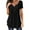 002_Black, variant on Short Sleeve Shirts for Women Solid Color T Shirt With Patchwork Button Casual Top T Shirts for Women Green