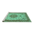 thumbnail image 2 of Ahgly Company Machine Washable Indoor Rectangle Persian Turquoise Blue Traditional Area Rugs, 7' x 9', 2 of 4