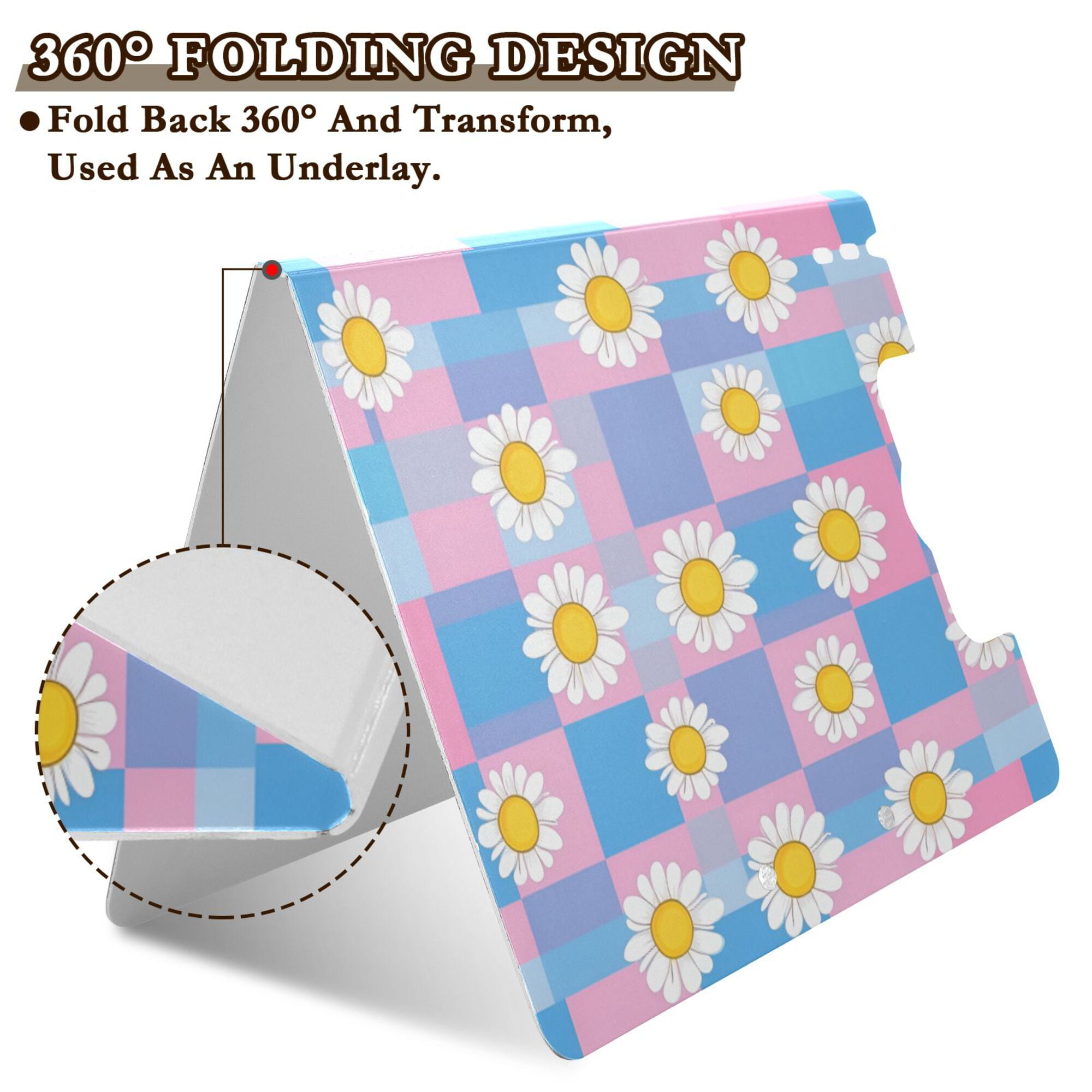 FORMRS A4 Clipboard Folder with Pen Holder Horizontal Foldable School Office Binder, Playful Daisy