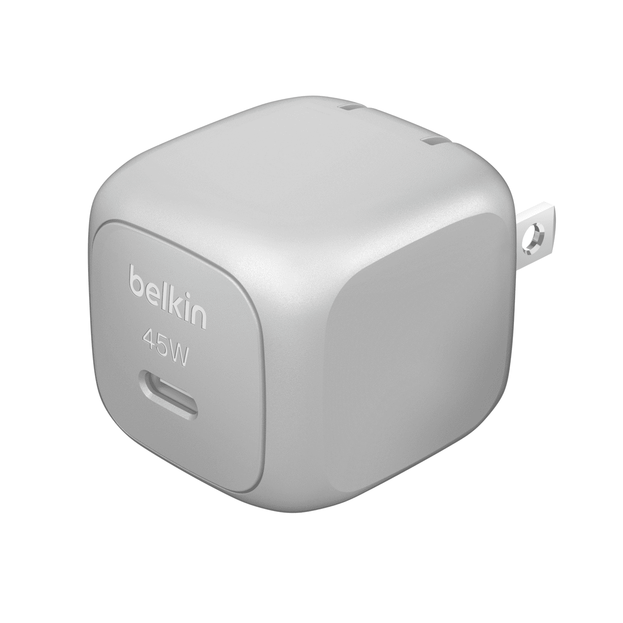 Belkin Compact Wall Charger 45Watt, USB-C Power Delivery Fast Charging for Apple iPhone 16, 15, 14, 13, Plus, Pro, Pro Max, Samsung Galaxy S25, Galaxy S24, Pixel 9, MacBook, iPad & More - Gray