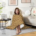 thumbnail image 4 of Wearable Blanket,Yellow and Brown Of Cheetah Print Hooded Wearable Sherpa Blanket for Adults & Teens,Winter Poncho Shawl Wrap Cape Thick Warm,50"x60", 4 of 5