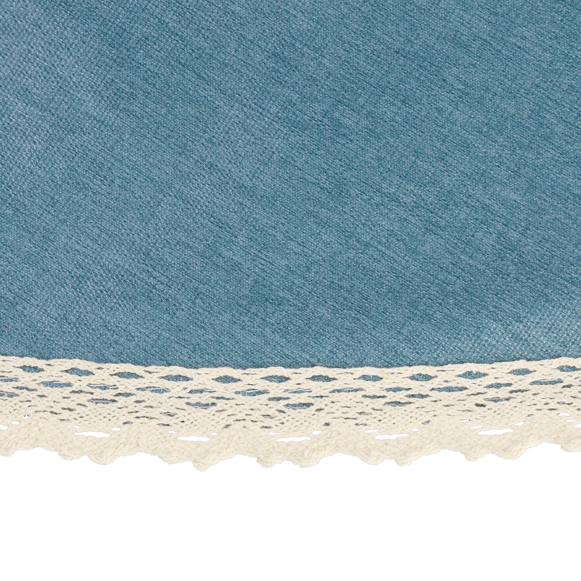 Unique Bargains Round Oil Proof Spill Proof Water Proof Lace TPU Kitchen Dining Tablecloth Blue 47 inch