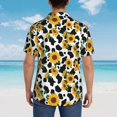 thumbnail image 4 of Susaid Cute Cow Print Sunflower A Print Short Sleeve Shirts Button Down Casual Shirts Summer Beach Aloha Button Down Short Sleeve for Men ,XX-Large, 4 of 7
