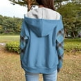 thumbnail image 3 of Erwazi Oversized Hoodies for Women Zip Up Patchwork Hooded Sweatshirt Casual Trendy Fall Jacket with Pockets, 3 of 5