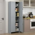 thumbnail image 2 of HOMCOM 67" Kitchen Pantry 4-door Storage Cabinet with Adjustable Shelves, 2 of 10