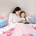 thumbnail image 4 of Meiyoeat Cartoon Sea Salamander Full Size Comforter Sets 3-Piece, Cartoon Ocean Animal Bedding Comforter Set, Pink Blue, 4 of 6