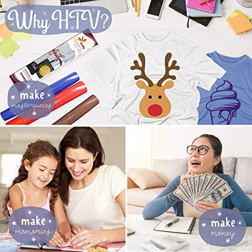 6 Sheets per Pack HTV Vinyl Bundle Iron On Vinyl for Cricut and Silhouette Transfers 12 x 20 Each Iron on Vinyl Sheets Firefly Craft Basic Heat Transfer Vinyl Bundle for Shirts