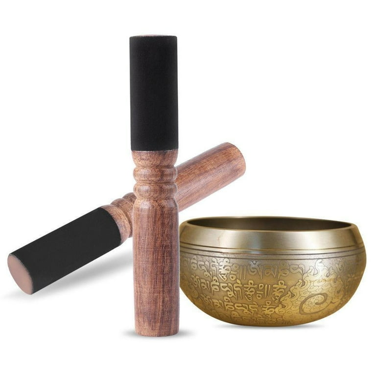 Leather Wrapped Peach Wood Singing Bowl Striker Singing Bowl