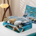 thumbnail image 6 of Manfei Cute Starfish Zipper Twin Comforter Sets with Fitted Sheet and 2 Pillowcases,Coastal Seashells Zipper Bedding Set,Blue White,4pcs, 6 of 8