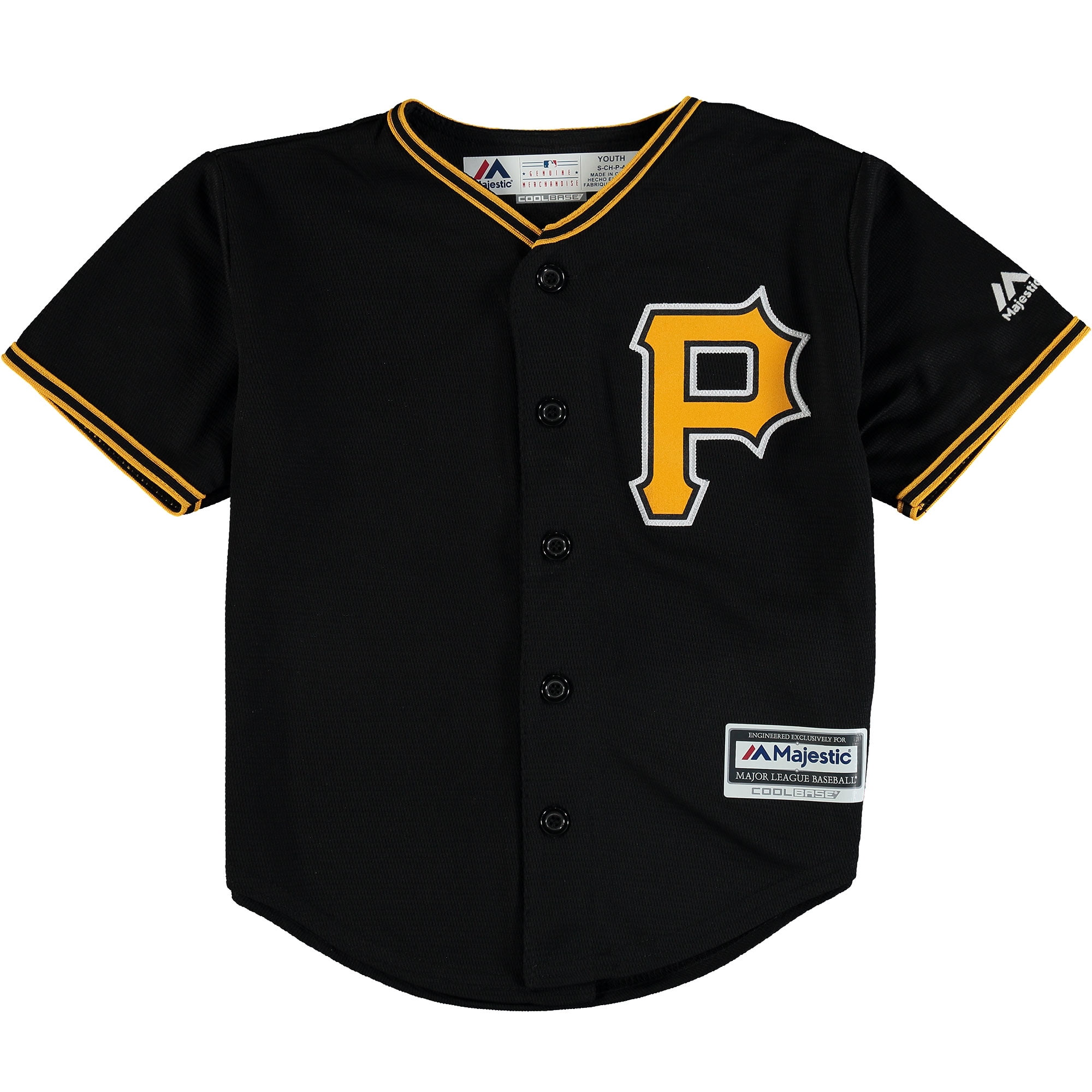 Pittsburgh Pirates Majestic Preschool Official Cool Base Team Jersey Black by Outerstuff