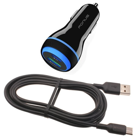 43W Quick Car Charger for Samsung Galaxy A73 5G A53 5G A33 5G A13 5G A03s Phones - 2-Port USB Cable Type-C PD Power Adapter
