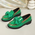 thumbnail image 6 of Xfvqtps Loafers for Women with Bow Color Blocking Thick Sole Patent Leather Slip on Office Work Business Dressy Casual Shoes, 6 of 9