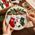 thumbnail image 3 of Christmas Embroidery DIY Kit Hand Stitched Needlepoint Crafting Set for Beginners Holiday Decorative Arts Needlework Supplies Handmade Gift Idea B788, 3 of 3