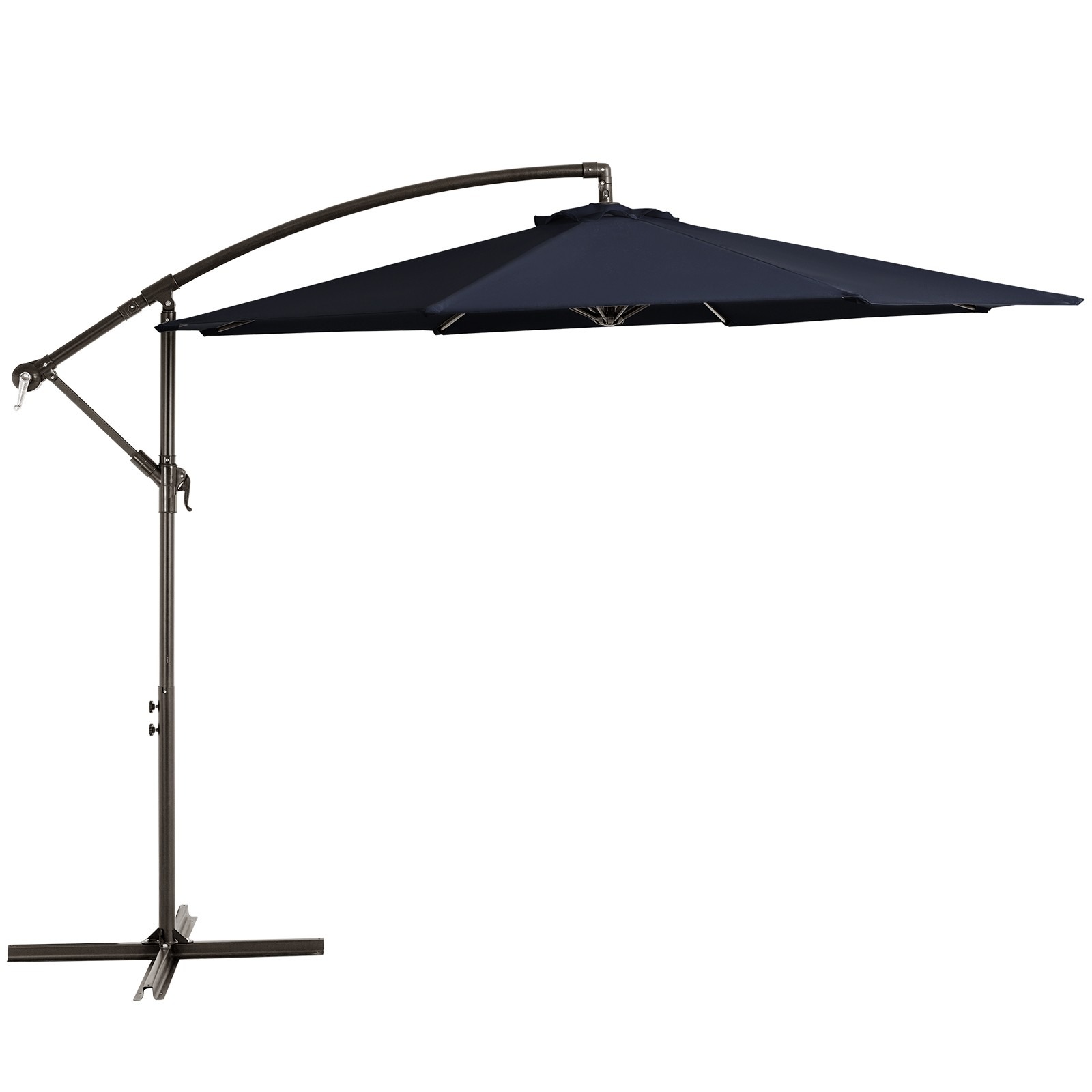 WULFUL 10ft Offset Hanging Outdoor Cantilever Patio Umbrella for Garden, Navy