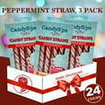 thumbnail image 2 of CandySips Gilliam Peppermint Candy Straws - Edible Stirrers (24 Straws, Pack of 3), 2 of 5