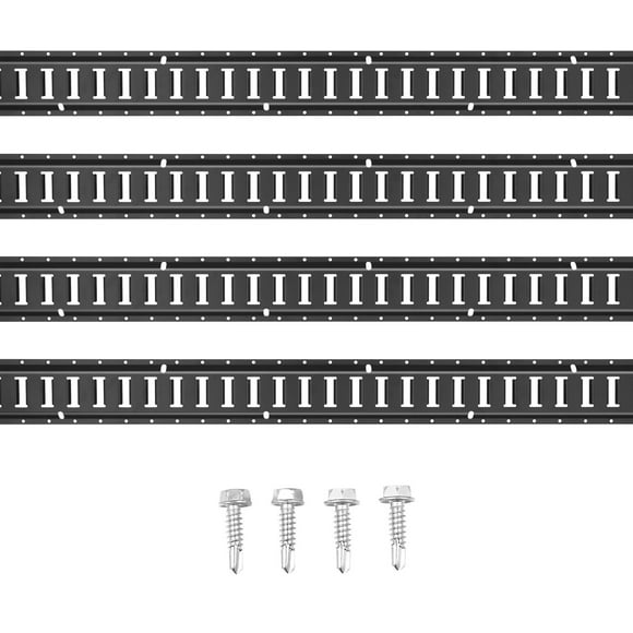 VEVOR E Track Tie Down Rail Kit, 5' Steel Rails, 4 Pack, Secure Cargo & Heavy Loads Up to 2000 lbs, Heavy Duty Etrack Rails with Screws for several vehicles, ATV Mountings