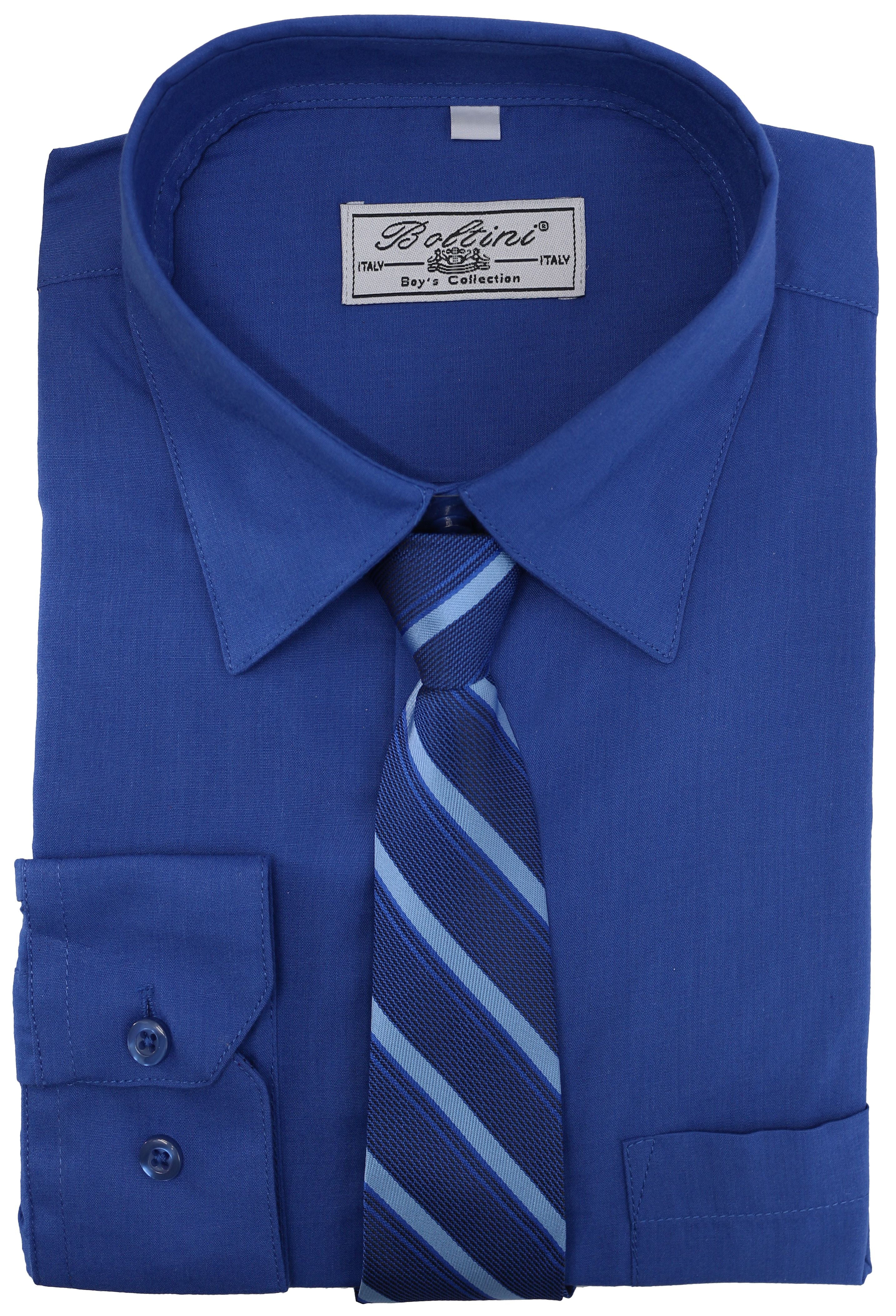 Boys Formal Button Up Toddler Kids Dress Shirt /& Matching Tie Set 7 Colors