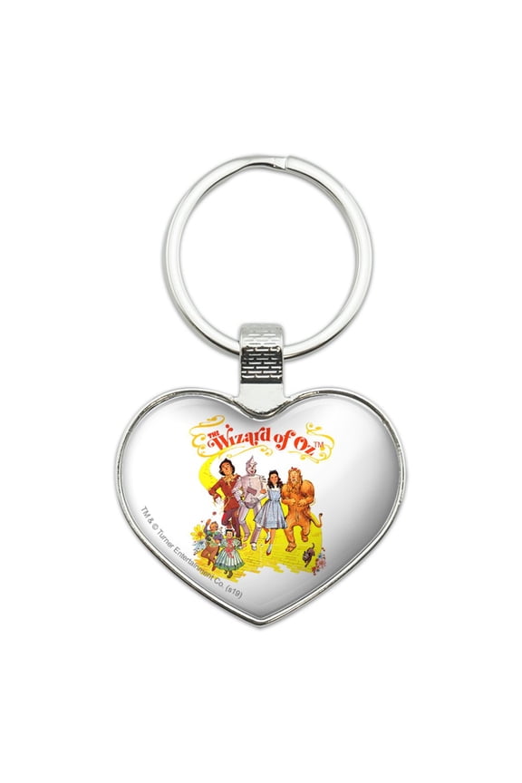The Wizard of Oz Yellow Brick Road Keychain Heart Love Metal Key Chain Ring