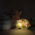 thumbnail image 3 of Painted Wood Easter Bunny - Hand-Crafted Colorful Wooden Rabbit Statue, Folk Art Style Easter Decorations for Shelf, Mantel & Holiday Gift B, 3 of 4