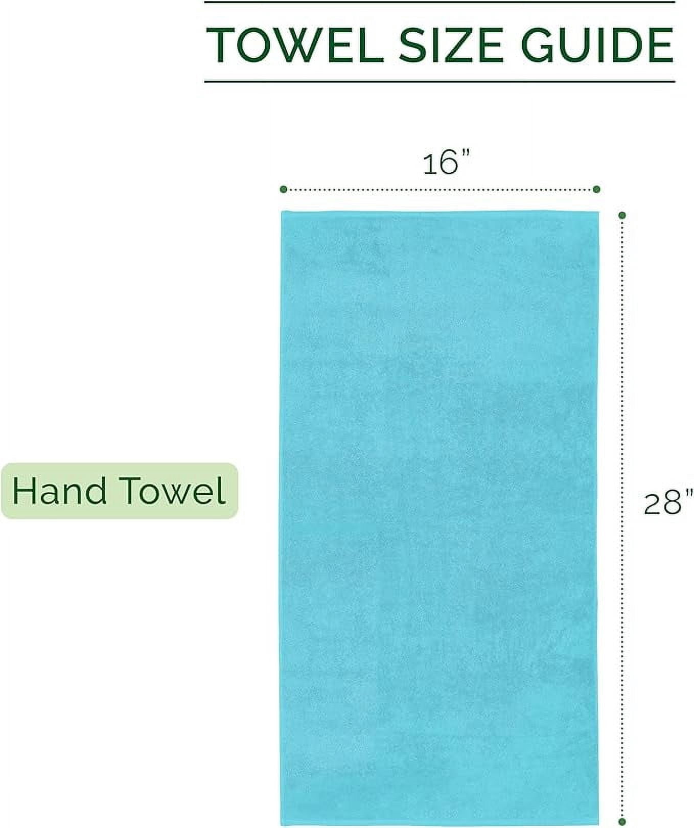 Elegant Comfort Turkish Cotton Hand Towel Set, 4-Pack, 16" x 28", Highly Absorbent - Soft Bathroom Towels, Aqua