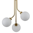 thumbnail image 2 of Claxy 3-Light Gold Chandelier Light with Globe Milk Glass Shade, 2 of 8