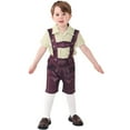 thumbnail image 5 of LNMQLPDBS 3pcs Boys' Clothing Sets Kids German Oktoberfest Costume Boys Button Down Plaid Shirt Suspender Shorts Pants and Socks Traditional Outfit Sets Cute Summer Sets for Toddler Green 4-6 Years, 5 of 5