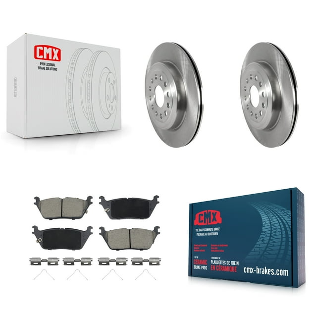 CMX Rear Disc Brake Rotors and Ceramic Pads Kit for Car Ram 1500 K8C-103049