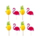 thumbnail image 1 of KAKOWELY 20 adornos para tartas de flamenco y piña, palitos de plástico para tartas de cumpleaños, bonitos palitos de postre con forma de flamenco y piña, para fiestas de cumpleaños., 1 of 4