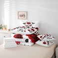 thumbnail image 6 of Homewish Rustic Flower Floral 7-Piece Twin Bedding Sets,Vintage Boho Butterfly Bedding Comforter Set,Red White Sheet Sets For Kids,Super Cozy Room Decor, 6 of 8