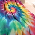 thumbnail image 3 of Colorful Rainbow Tie Dye Spiral Pattern Blanket,Comfortable Soft Flannel Throw Blanket,All Season,Warm Lightweight Blankets for Sofa Bed Couch Living Room Chair,60"x80", 3 of 4