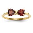 thumbnail image 1 of 14k Yellow Gold Garnet Bow Ring Birthstone January, 1 of 9