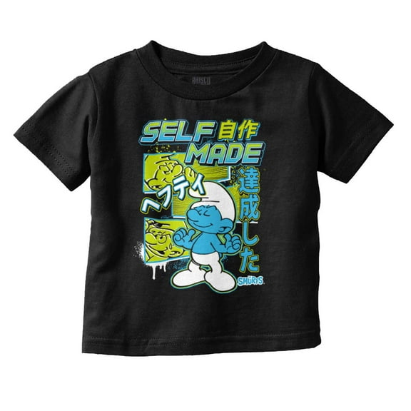 The Smurfs Cool Kanji Self Made Toddler Boy Girl T Shirt Infant Toddler Brisco Brands 12M