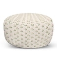 thumbnail image 1 of Floral Pouf Cover with Zipper, Rose Leaves Flowers Petals Romantic Garden Vintage Design Art, Soft Decorative Fabric Unstuffed Case, 30" W X 17.3" L, Pale Pink White, by Ambesonne, 1 of 5