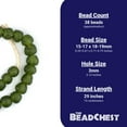 thumbnail image 4 of The Bead Chest African Recycled Glass Beads – Handmade in Ghana – Lime Green 18mm Strand for Jewelry Making, Crafts, and Home Decor I Approximately 38 Beads, 4 of 4