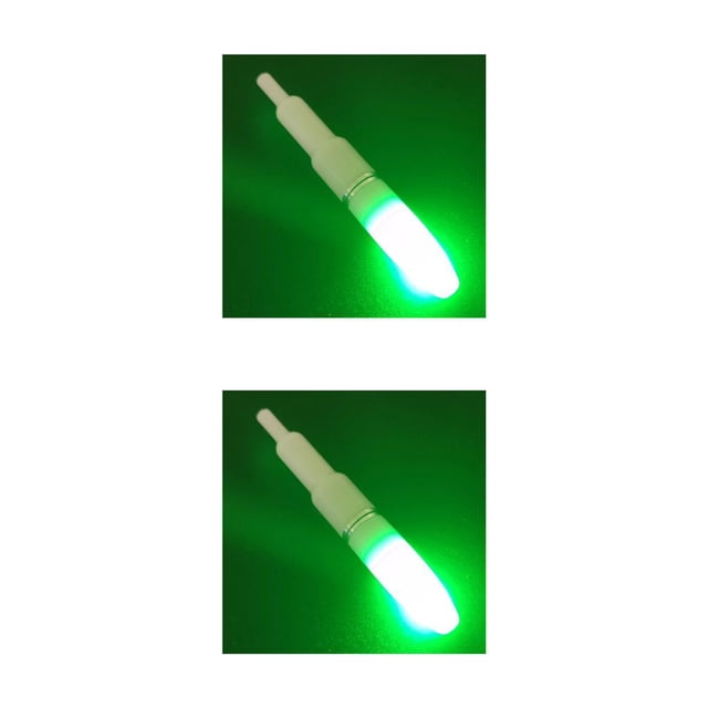 Soidarity Palo luminoso electrónico a prueba de agua, luz LED nocturna, punta de caña de pescar, lámpara profesional, accesorios para aparejos de pesca, Verde 2piezas Soidarity CBP393744